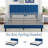 Queen Size Bed Frame Velvet Upholstered Platform with Adjustable Vertical Channel Tufted Headboard, No Box Spring Needed, Navy Blue-1371623000