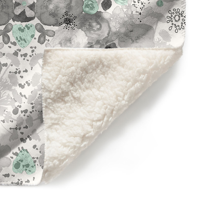 Couverture sherpa doux à menthe romantique, l 68 po x L 80 po