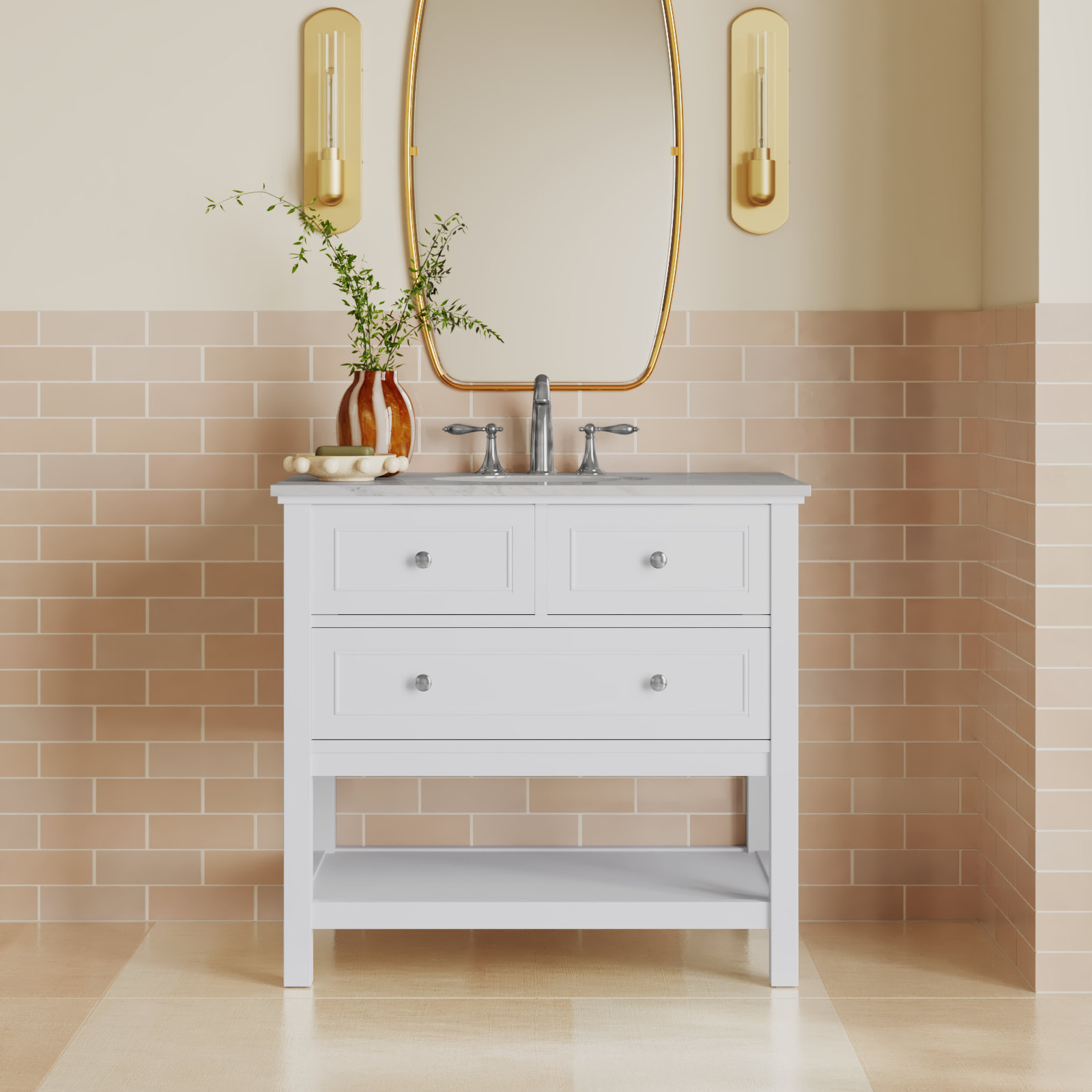 Bonsai 36" Single Bathroom Vanity, White