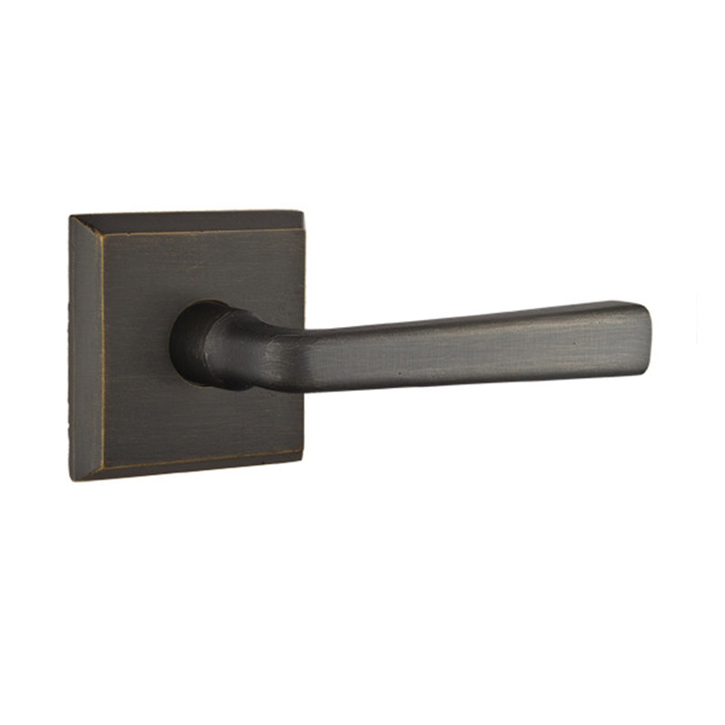 Faux levier de porte double avec rosette Cimarron, Bronze moyen, Droite