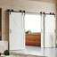 Porte de grange double coulissante en forme de K avec ensemble de quincaillerie - Porte intérieure en bois manufacturé-107248082