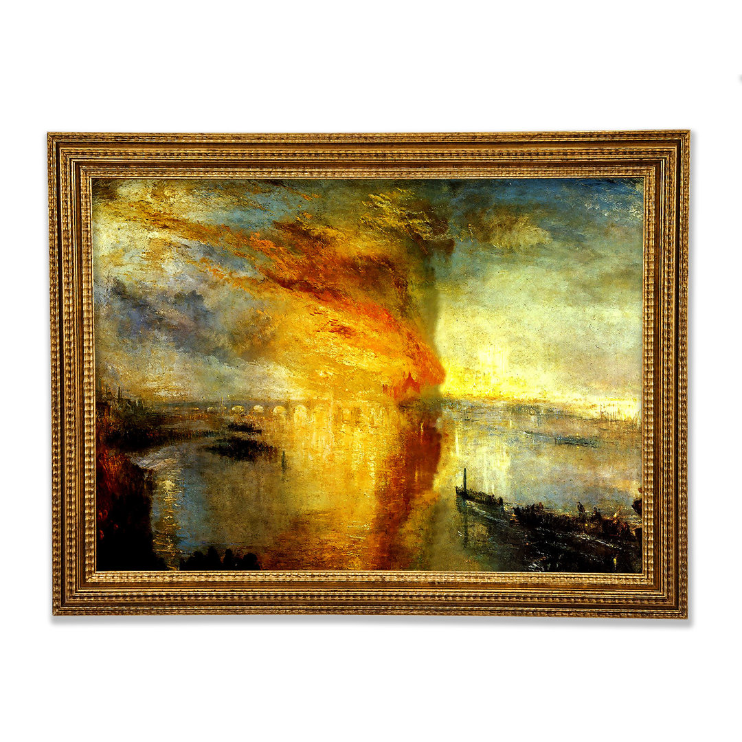 Feuer im Parlamentsgebäude 1834 von Joseph Mallord Turner - Einzelne Bilderrahmen Kunstdrucke