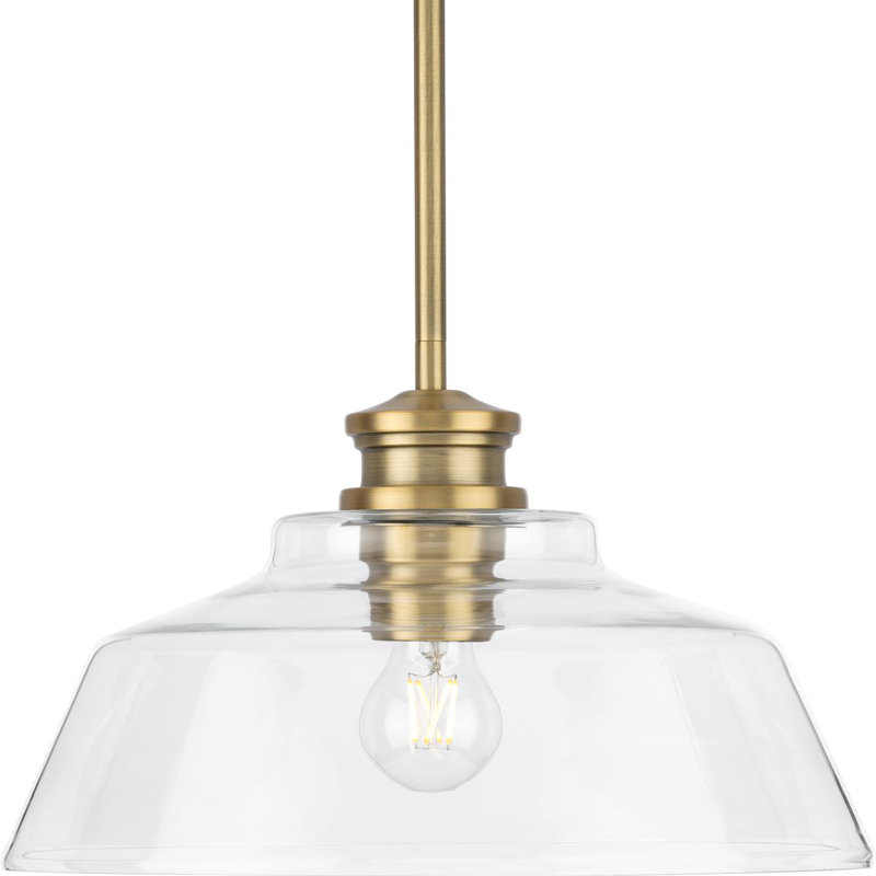 1 - Light Dome Pendant, Satin Brass