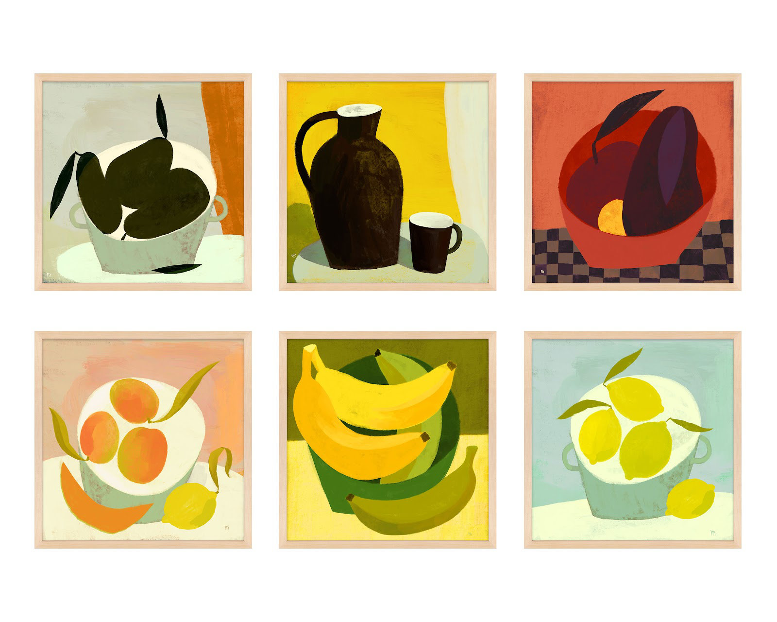 Fruits by StudioM, 16" H x 16" W x 1.25" D, Maple
