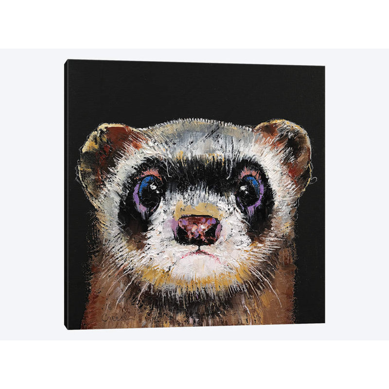 « furet », impression sur toile, H 26 po x l 26 po x P 1,5 po