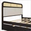 Grand lit plateforme en bois avec lit gigogne et 2 tiroirs, espresso