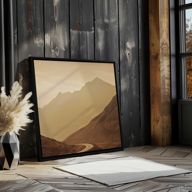 Mountain Rocks and Pines II, reproduction sur toile, Encadrement argenté, H 12,75 po x l 12,75 po x P 1,75 po