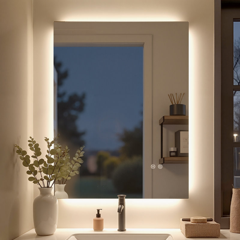 Miroir rectangulaire 31,5 "x 23,6" pour salle de bain avec désembueur