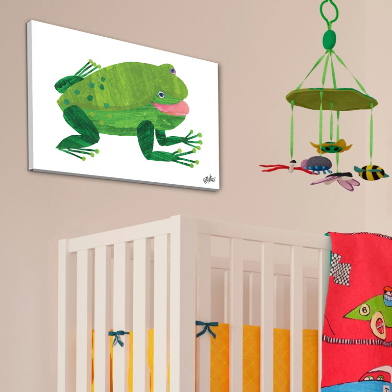 Green Frog by Eric Carle - Painting on Canvas, 30cm H x 46cm W