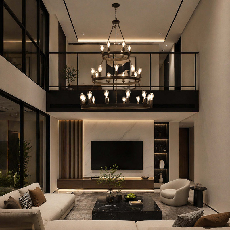 27 - Light Wagon Wheel Chandelier