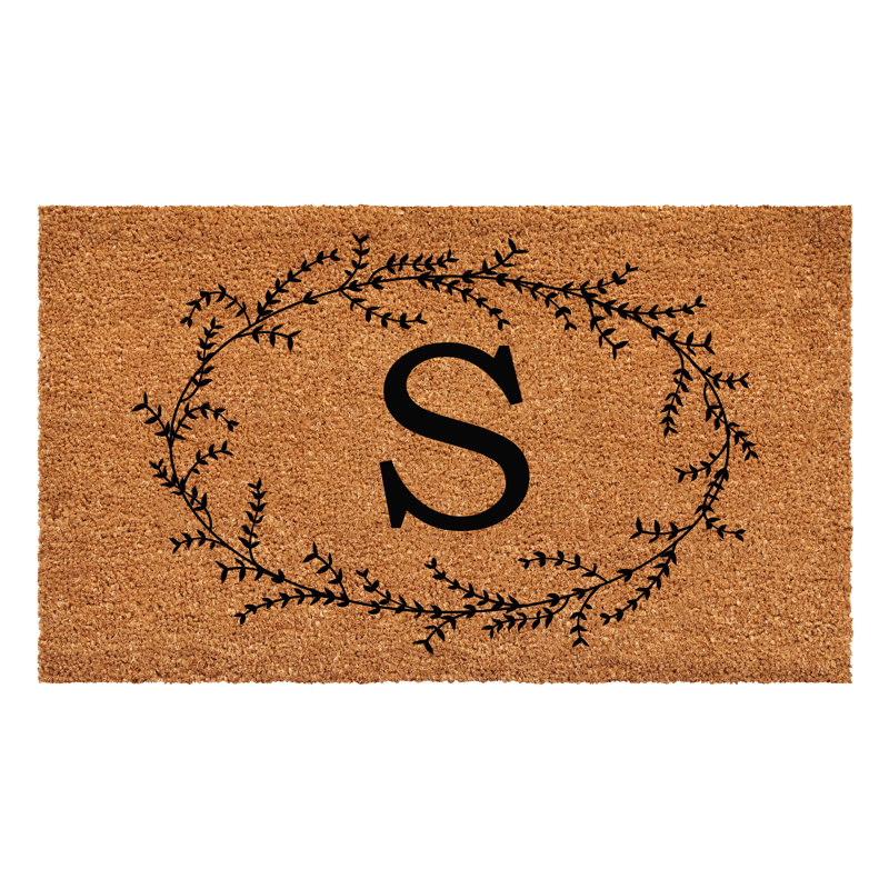 Holubov Personalizable Non-Slip Floral Outdoor Doormat, 36" W x 72" L, S