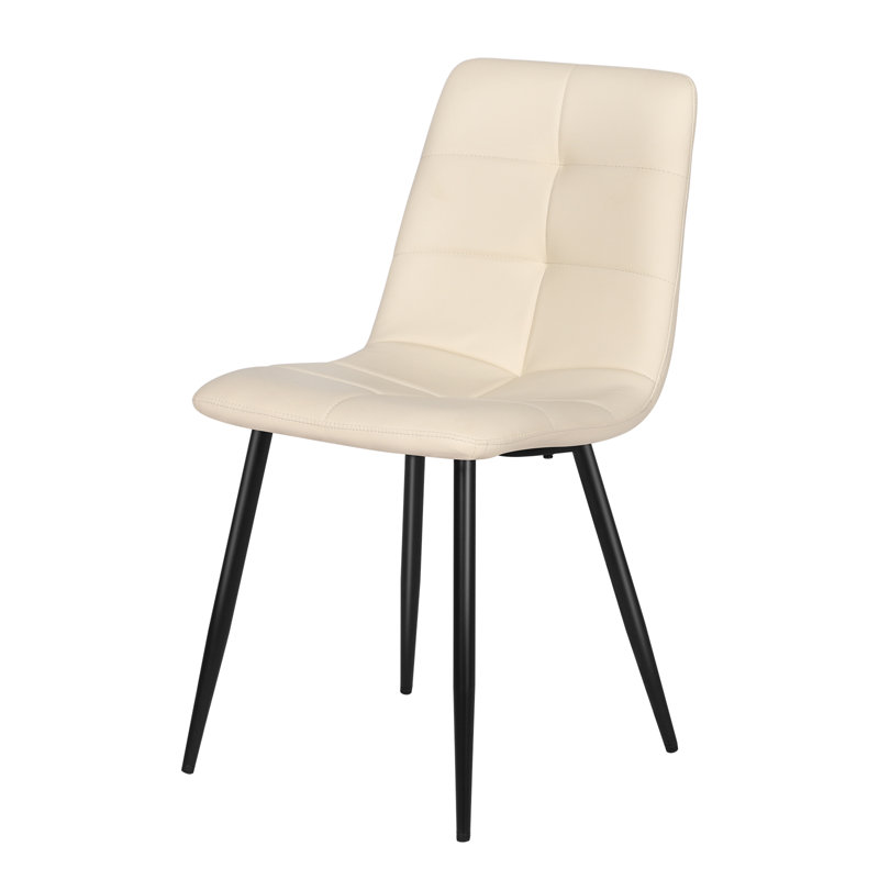 49cm H Upholstered Metal Upholstered Side Chair, Beige, 4