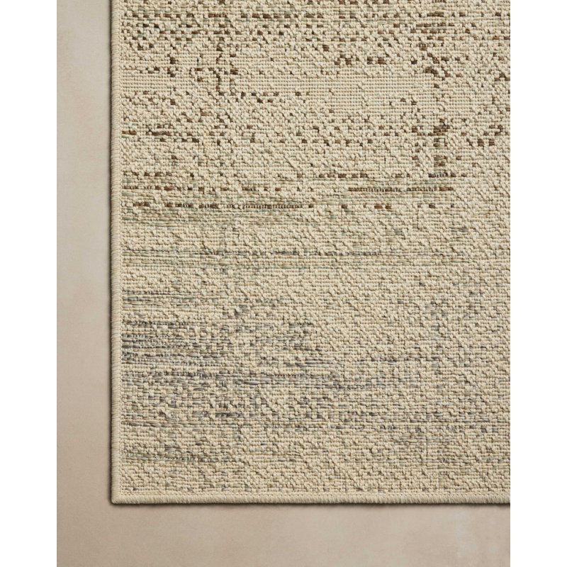 Loloi Saylor Ivory / Fog Indoor/Outdoor Area Rug, Runner 2'3" x 7'7"