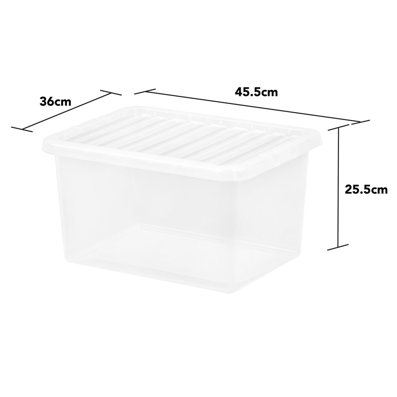Wham Crystal 31L Plastic Storage Box Pack of 5 Clear