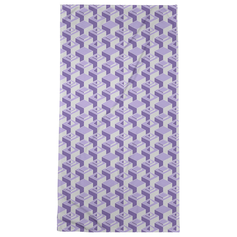 Serviette de plage classique gratte-ciels, Violet / gris