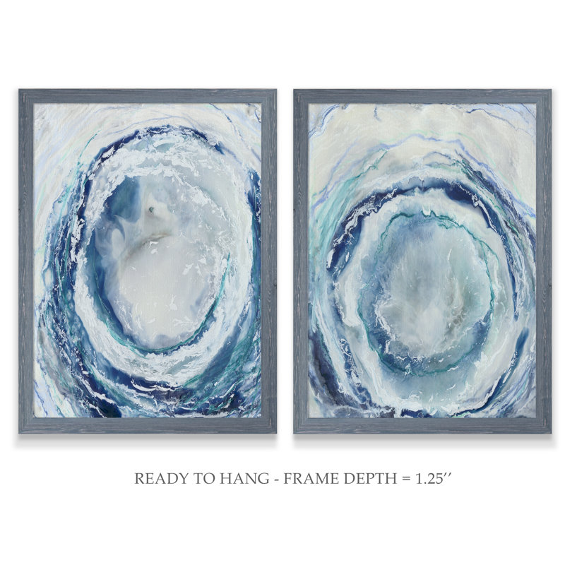 «Ocean Eye I» par Renee Stramel - reproduction de cadre photo, H 24 po x l 18 po x P 1,25 po, Toile avec cadre gris