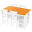 Table de salle à manger blanche avec 3 rangements, table à hauteur de comptoir et chaises à dossier croisé, bois massif pour une installation en bois, blanc, améliorant votre style de vie