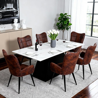 Chaises de salle à manger rembourrées modernes, chaises de cuisine à dossier haut de style Mid-Century avec pieds en chêne pour la maison et le café
