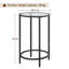 Round Side Table With Metal Frame,  Glass Top End Table-646176537