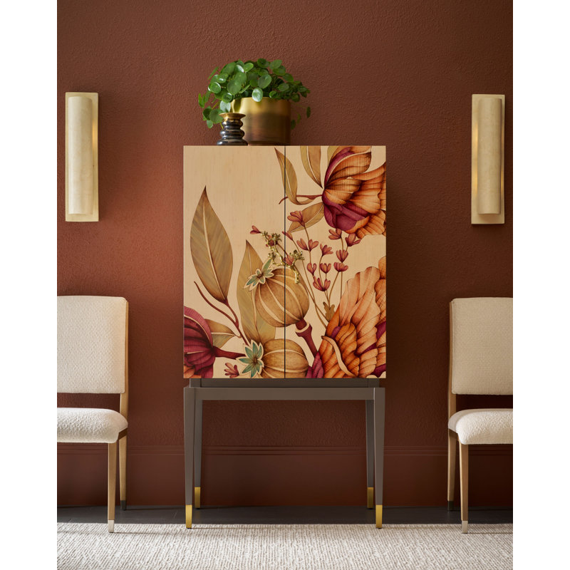 Bouquet Solid Wood Bar Cabinet