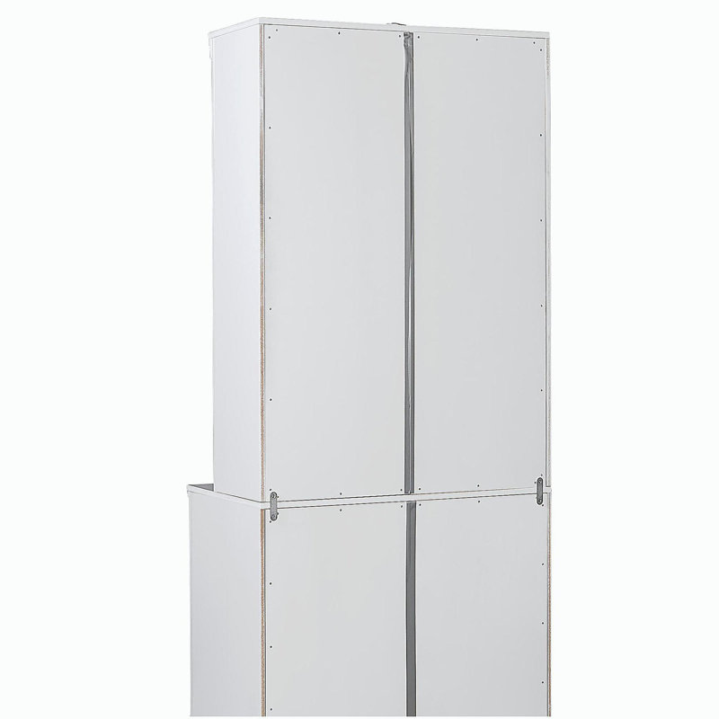 Bibliothèque moderne avec 2 tiroirs et 3 tablettes ouvertes, bibliothèque de rangement de 83,4 po de hauteur avec éclairage DEL