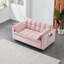 Canapé-lit 3 en 1 moderne en velours - Design coulissant, coussin et poches, petite causeuse