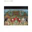 Peinture traditionnelle sri-pama Pattabhishekam | Art mural en feuille d'or 24 carats primé | Scène de couronnement Ramayana fabriquée à la main | Décoration de temple authentique | Décoration spirituelle avec ornement doré