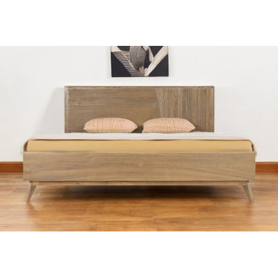 Natural Wood King Bed Frame