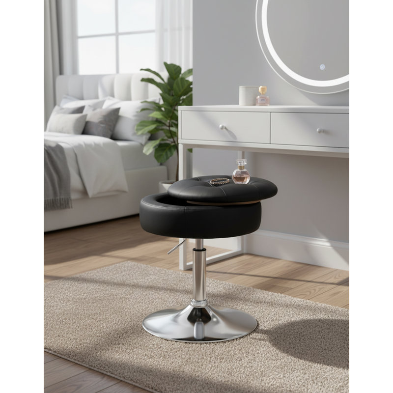 Metal Accent Stool, Black