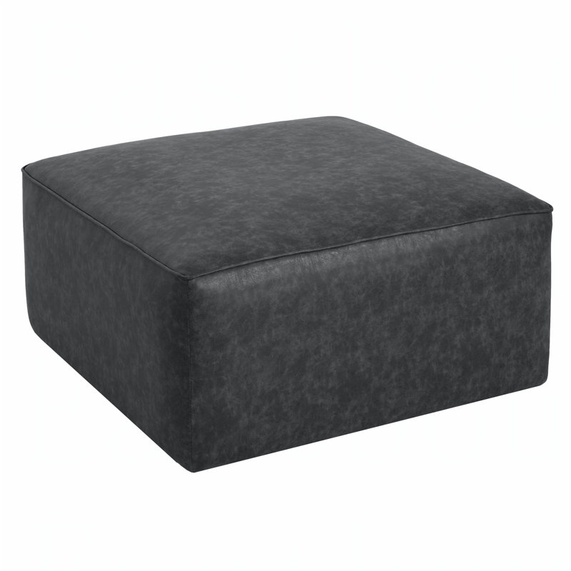 Orrey PU Leather Upholstered Ottoman, Black