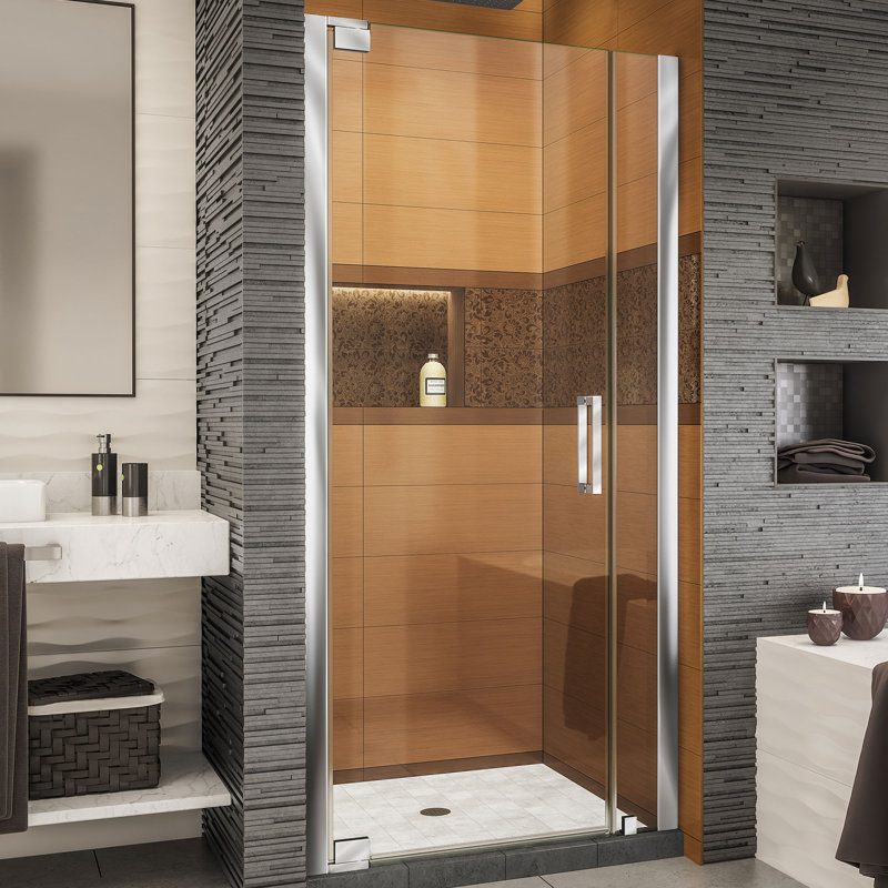 DreamLine Elegance-LS 38 - 40 inch W x 72 inch H Frameless Pivot Shower Door in Chrome, Chrome, 40"
