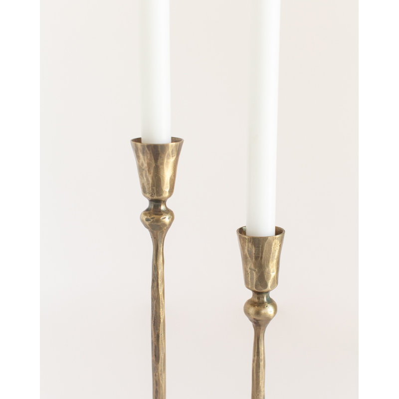 Phoenix Candlesticks Set of 2 - Brass Finish, Gold