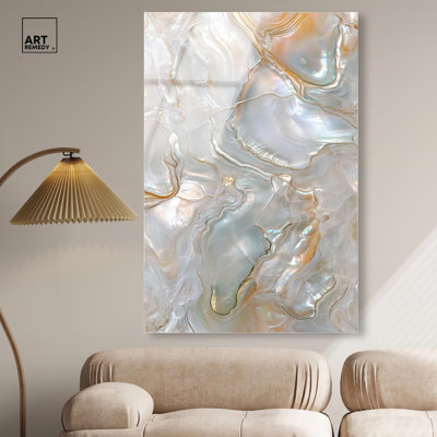 Décoration murale géode en acrylique Fluid Preciousness IV par Art Remedy, prête à être accrochée