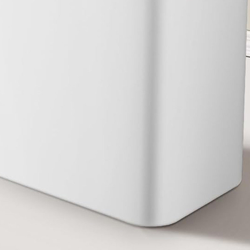 White Stainless Steel Slim 2.1 Gallon Trash Can