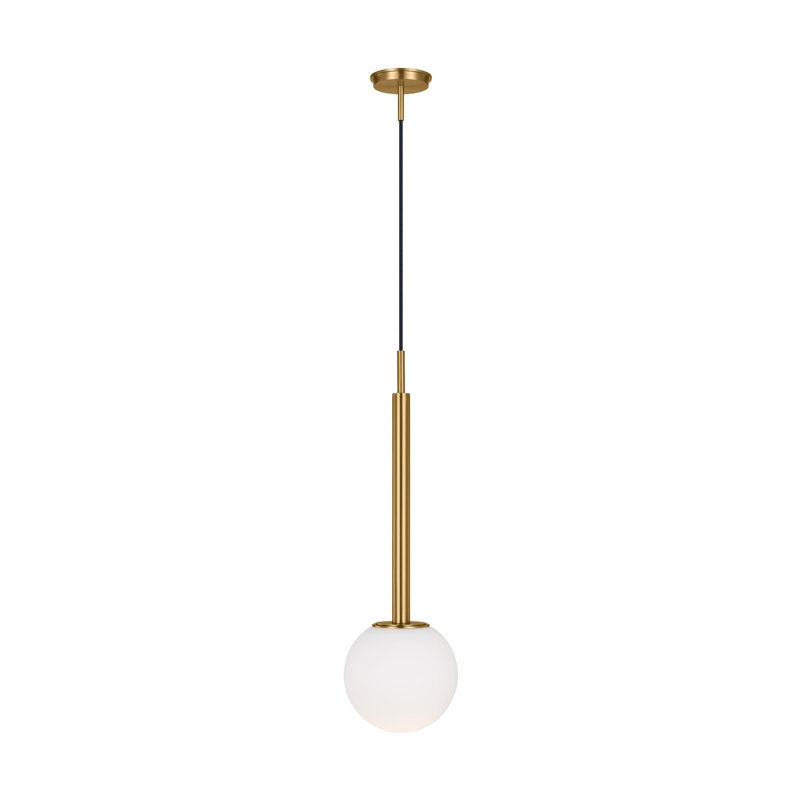 Burnished Brass and Glass Globe LED Pendant Light