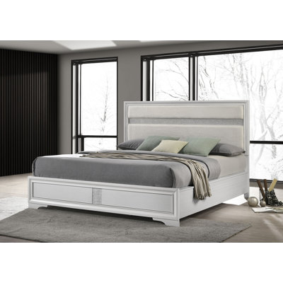 Liesta 54-inch Upholstered California King Panel Bed White