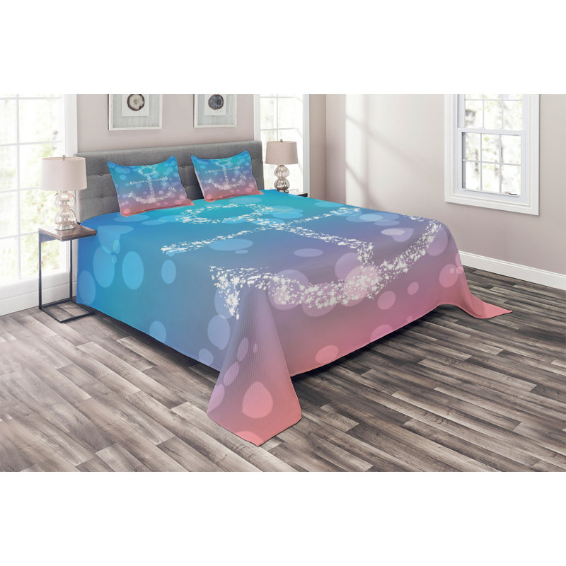 Coastal Polyester Dots Coverlet
