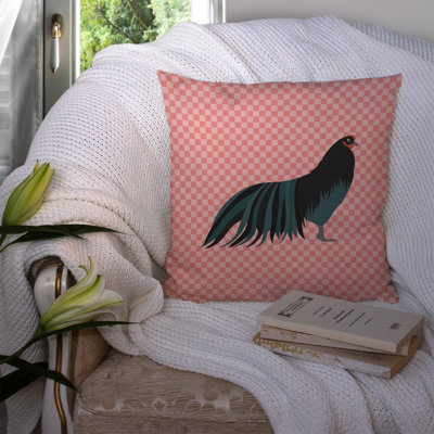 Coussin décoratif d’extérieur carré à damier de poulet
