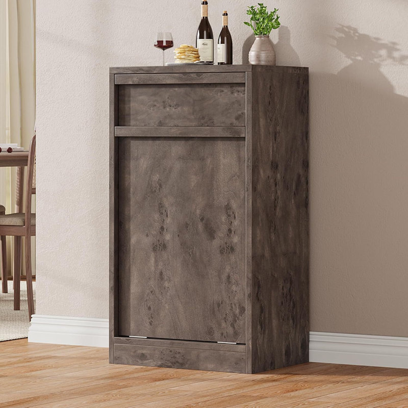 Armoire à poubelle inclinable, armoire de rangement autoportante de 10 gallons pour la salle à manger de la cuisine, armoire à linge dissimulée à l'épreuve des chiens