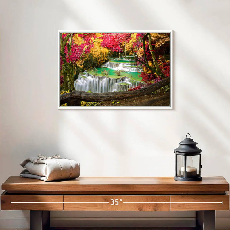 Cascade Huai Mae Khamin, Cadre flottant blanc, 19 po x 13 po