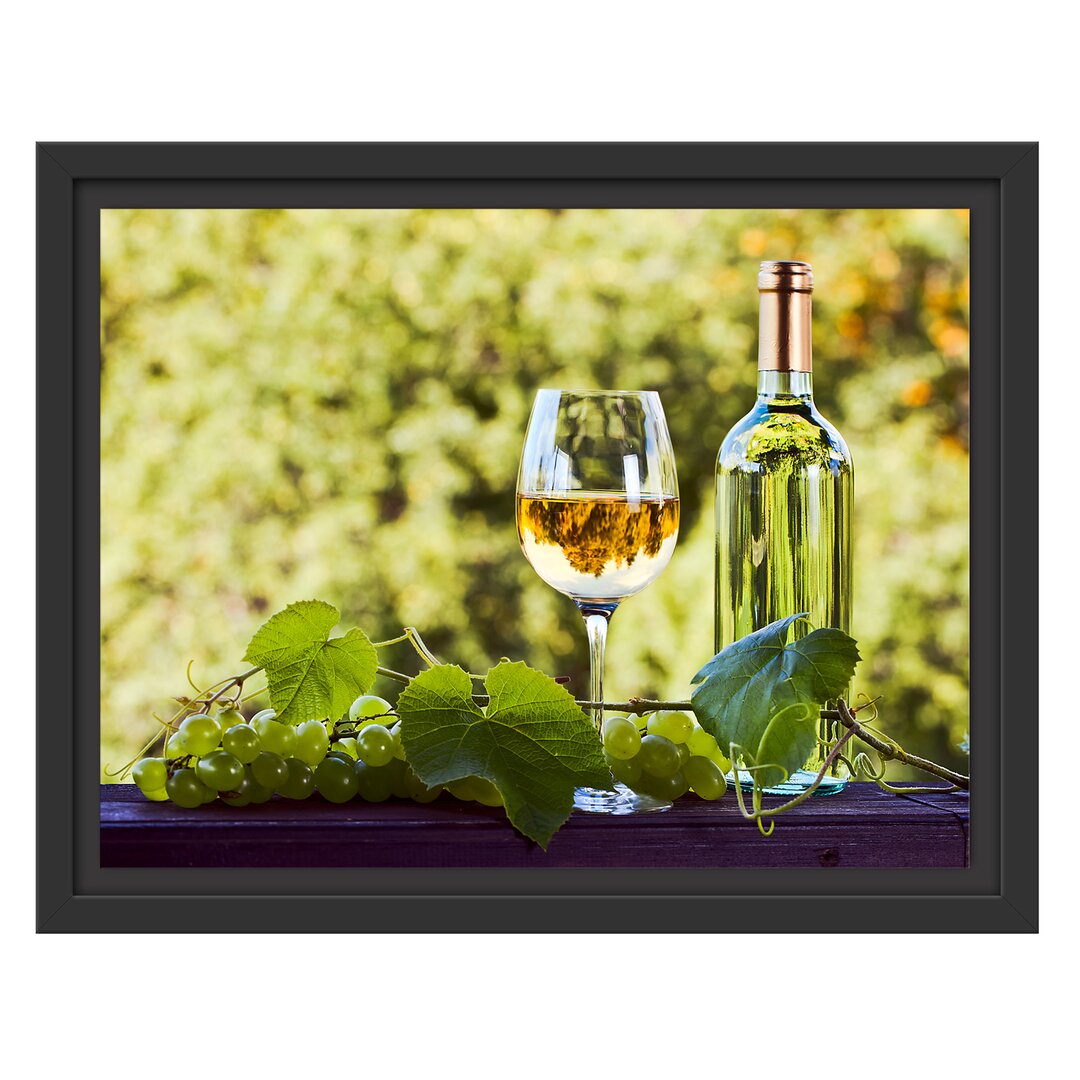 Gerahmtes Wandbild Wein und Weintrauben