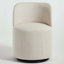 Chaise pivotante de style moderne Mid-Century avec revêtement en lin ergonomique-837799689