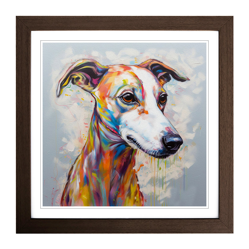 Whippet Conceptual Art - Framed Print, Walnut