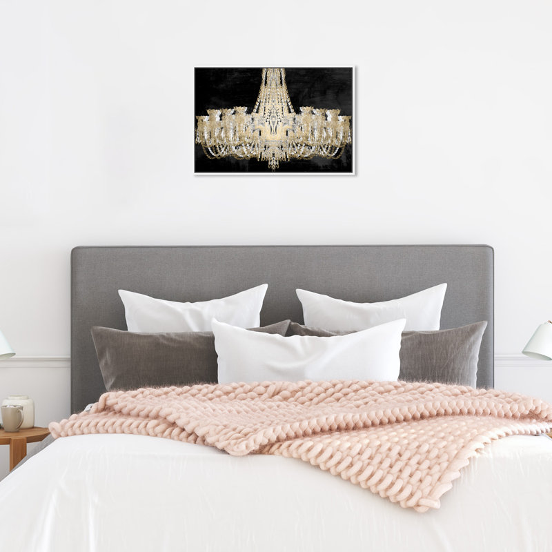 Fashion and Glam Royal Gala Luxe, Modern & Contemporary Gold - Peinture, H 16 po x l 24 po, Cadre flottant blanc