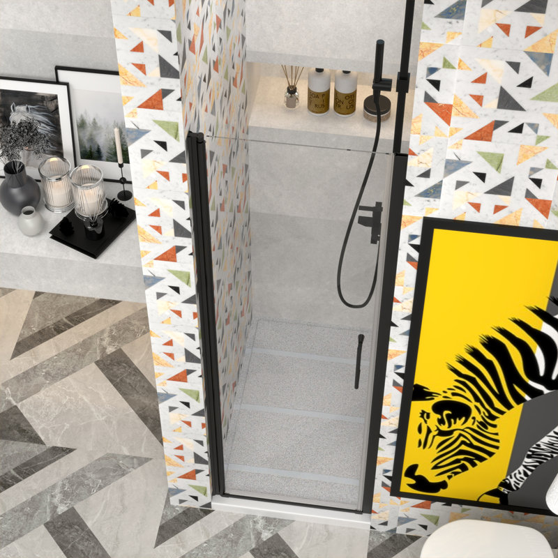 Porte de douche sans cadre ImageYou, l 24 po x H 72 po, largeur réglable 28-29 3/8 po, installation facile avec joint d'étanchéité magnétique