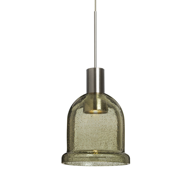 Hannah 1 - Light LED Single Pendant, Latte, Satin Nickel
