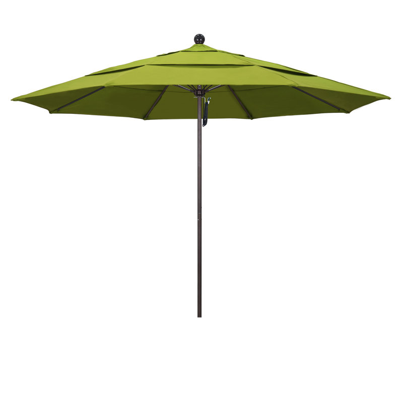 Parasol de marché 11 pi Hibo, Toile Ginkgo Performance, Bronze