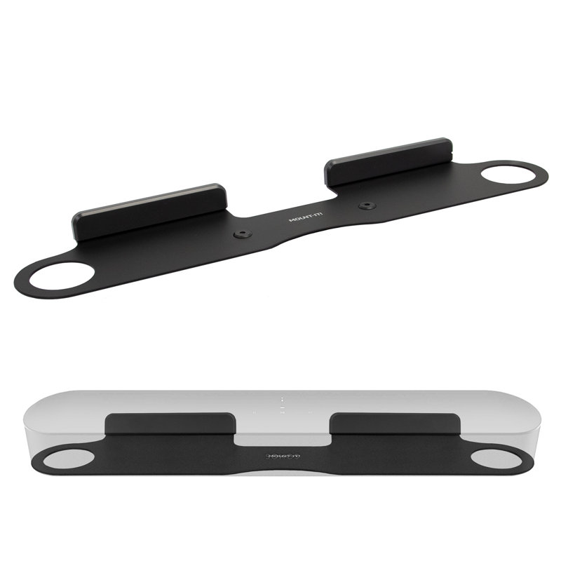 Montez-le! Fixation murale Sonos Beam | Support de barre de son noir pour poteaux muraux de 16 po de largeur et 25 po de largeur