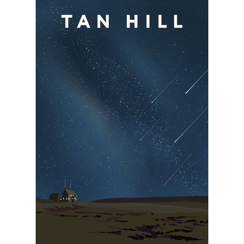 'Tan Hill Night' 1 Piece Wall Art, 54 cm H x 44 cm W x 2.2 cm D, Black Wood Frame