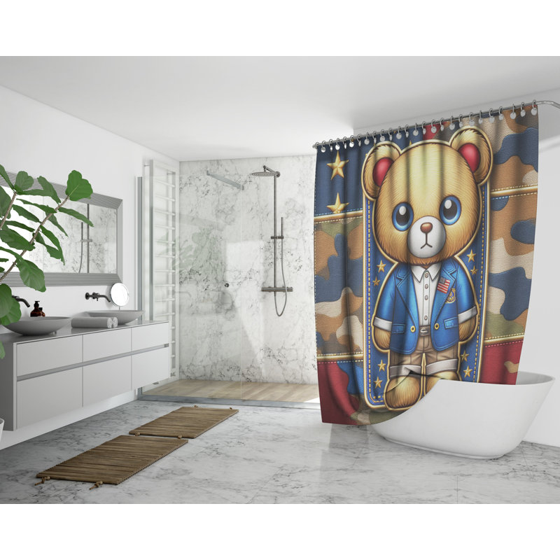 Rideau de douche abstrait avec doublure Cajuste